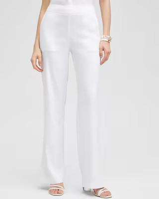 Women's Relaxed Straight Leg Linen Pants in White size 16 | Chico's | Chico's