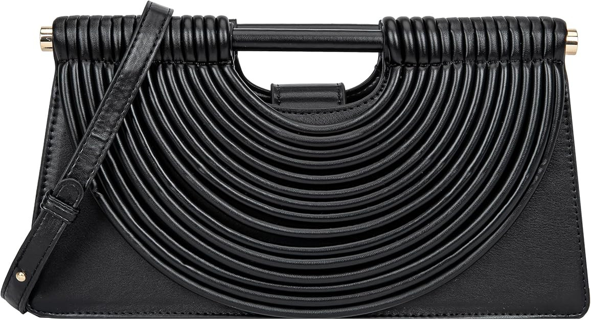 Trendy Woven Evening Clutch Purse Half Round Designer Shoulder/Crossbody Bag Top-Handle Satchel H... | Amazon (US)