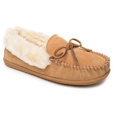 Minnetonka Women's Camp Collar Moc Moccasin Slippers 40795, Cinnamon Brown - 9 | Target