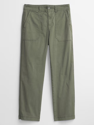 High Rise Girlfriend Utility Khakis with Washwell | Gap Factory
