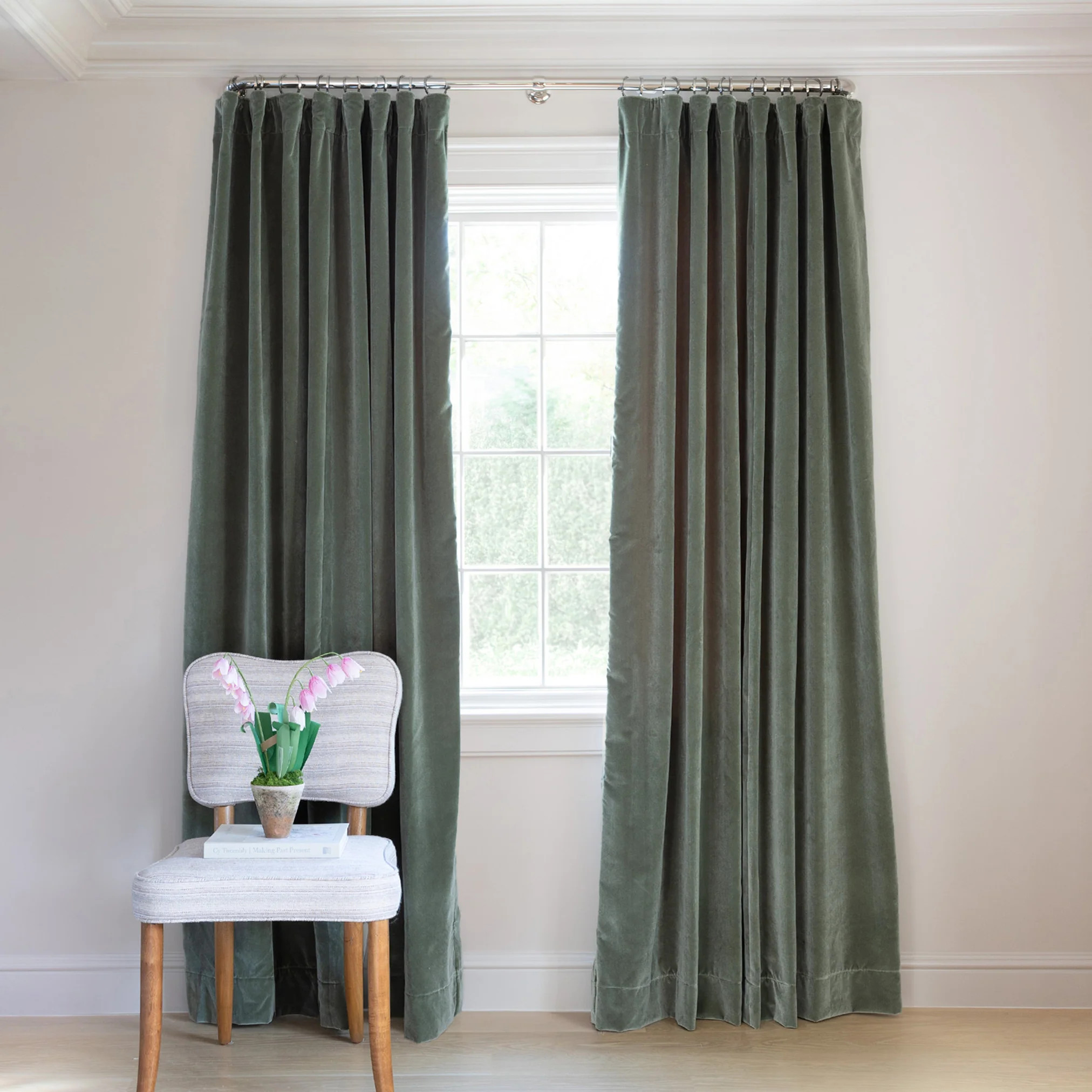 Custom Fern Green Velvet Curtains - Pepper Home | Pepper