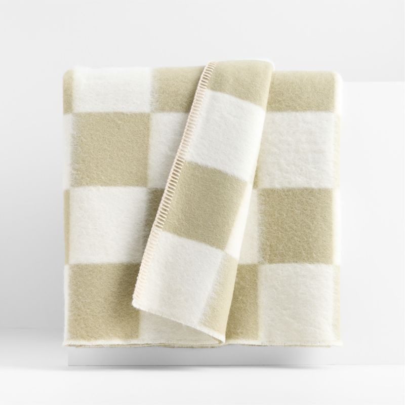 Blacksaw Crosby Heirloom 59"x79" Alpaca Green Throw Blanket | Crate & Barrel | Crate & Barrel
