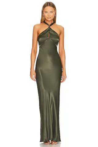 Shona Joy La Lune High Neck Twist Maxi Dress in Forest from Revolve.com | Revolve Clothing (Global)