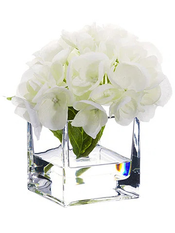 Hydrangea Floral Arrangement in Glass Vase | Wayfair North America