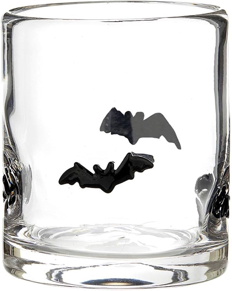 Slant Halloween Icon Double Old Fashioned Cocktail Glass, 16-Ounce, Bats | Amazon (US)