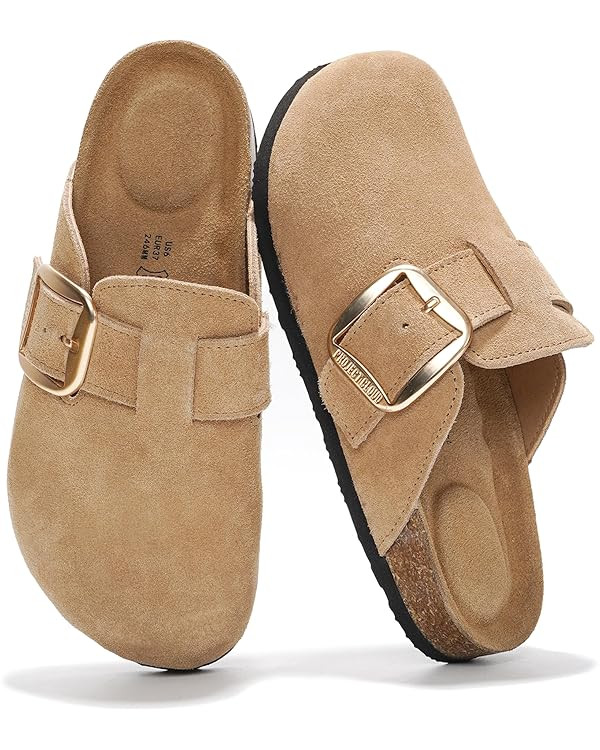 Project Cloud Genuine Leather Clogs for Women Shoes - Memory Foam Insole, Non-Slip & Natural Cork... | Amazon (US)