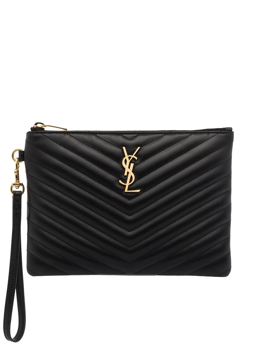 Saint Laurent quilted leather purse - Black | Farfetch Global