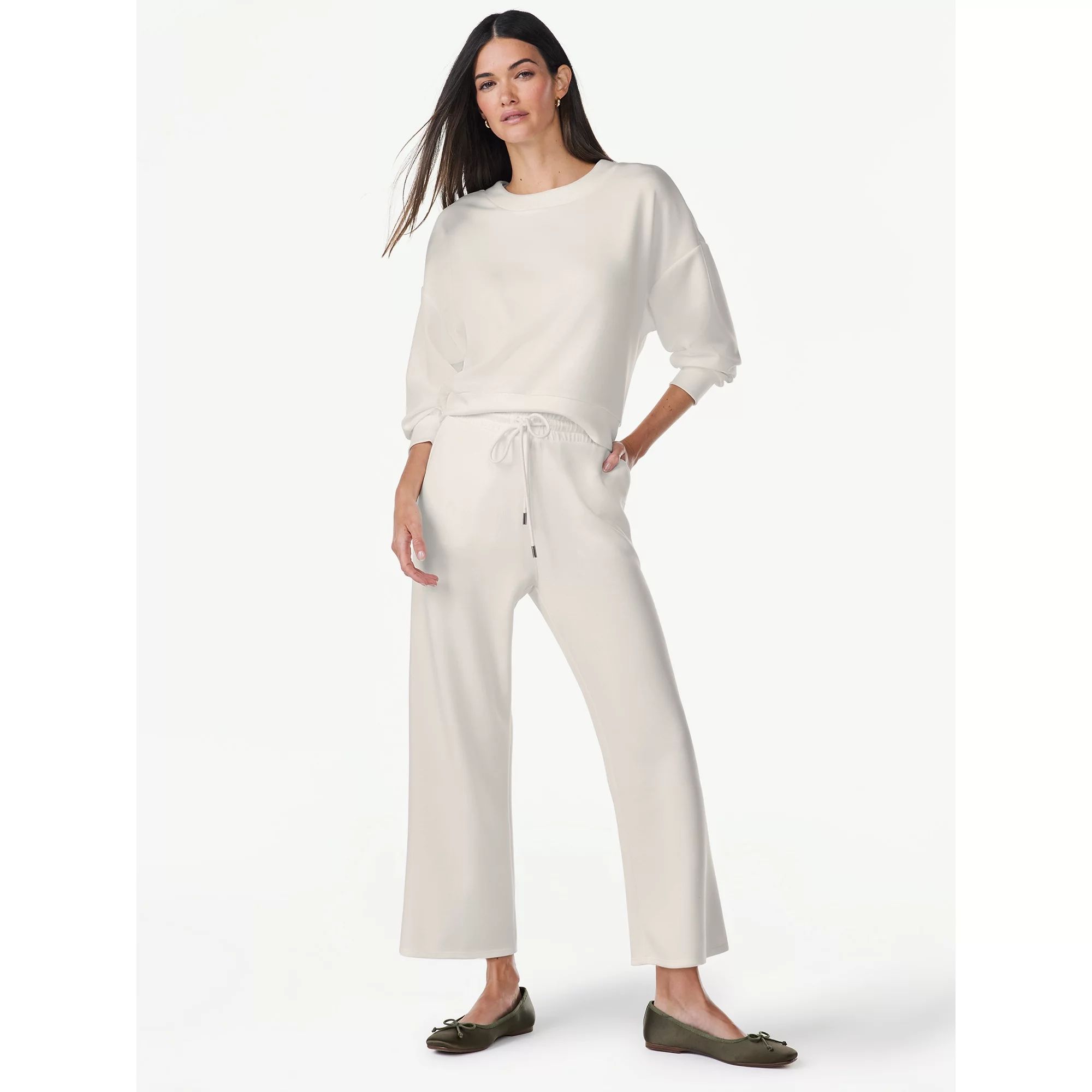 Scoop Women's Scuba Knit Cropped Lounge Pants, Size XS-XXL | Walmart (US)