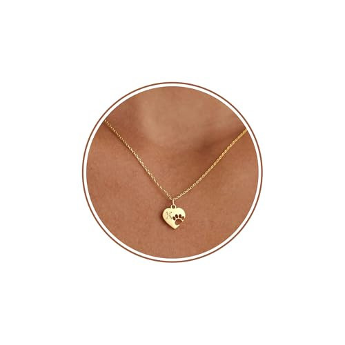 DONYUDE Dog Mom Mothers Day Gifts for Women Dog Initial Heart Necklaces for Women Dogs Lovers Gifts Pet Memorial Necklaces Adjustable 14k Gold Necklace for Women Pet Memorial Gold Jewelry | Amazon (US)
