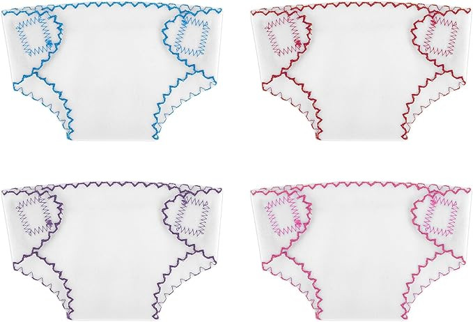Aster 4 Pcs Baby Doll Diapers Underwear for 12-15 Inch, Reusable Doll Diapers, Baby Doll Accessor... | Amazon (US)