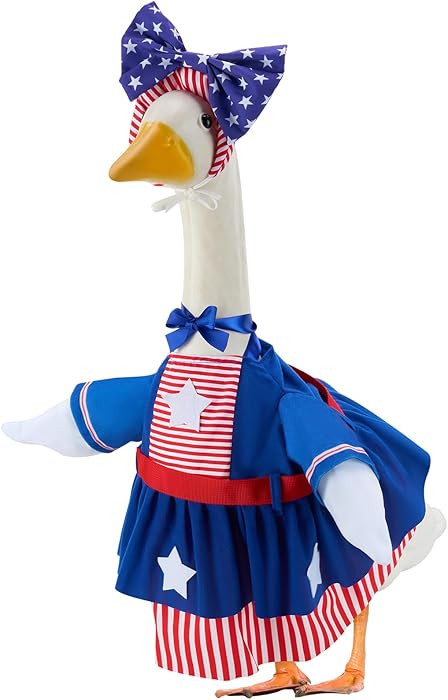 Patriotic Porch Goose Outfits for 23 Inch Lawn Statue, 4th of July Costume for Plastic/Cement Sta... | Amazon (US)