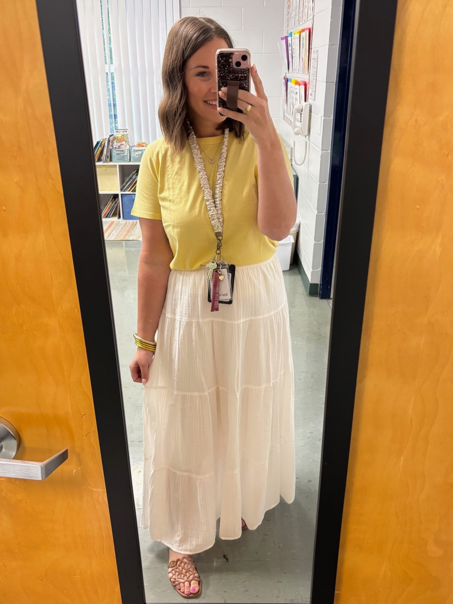 Easy outfit, white flowy skirt paired with any tee! 💛 chic yet comfy! TTS- medium

#LTKSaleAlert #LTKgrwm #LTKootd