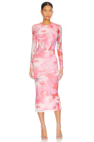 Bardot Lena Mesh Midi Dress in Wildflower from Revolve.com | Revolve Clothing (Global)