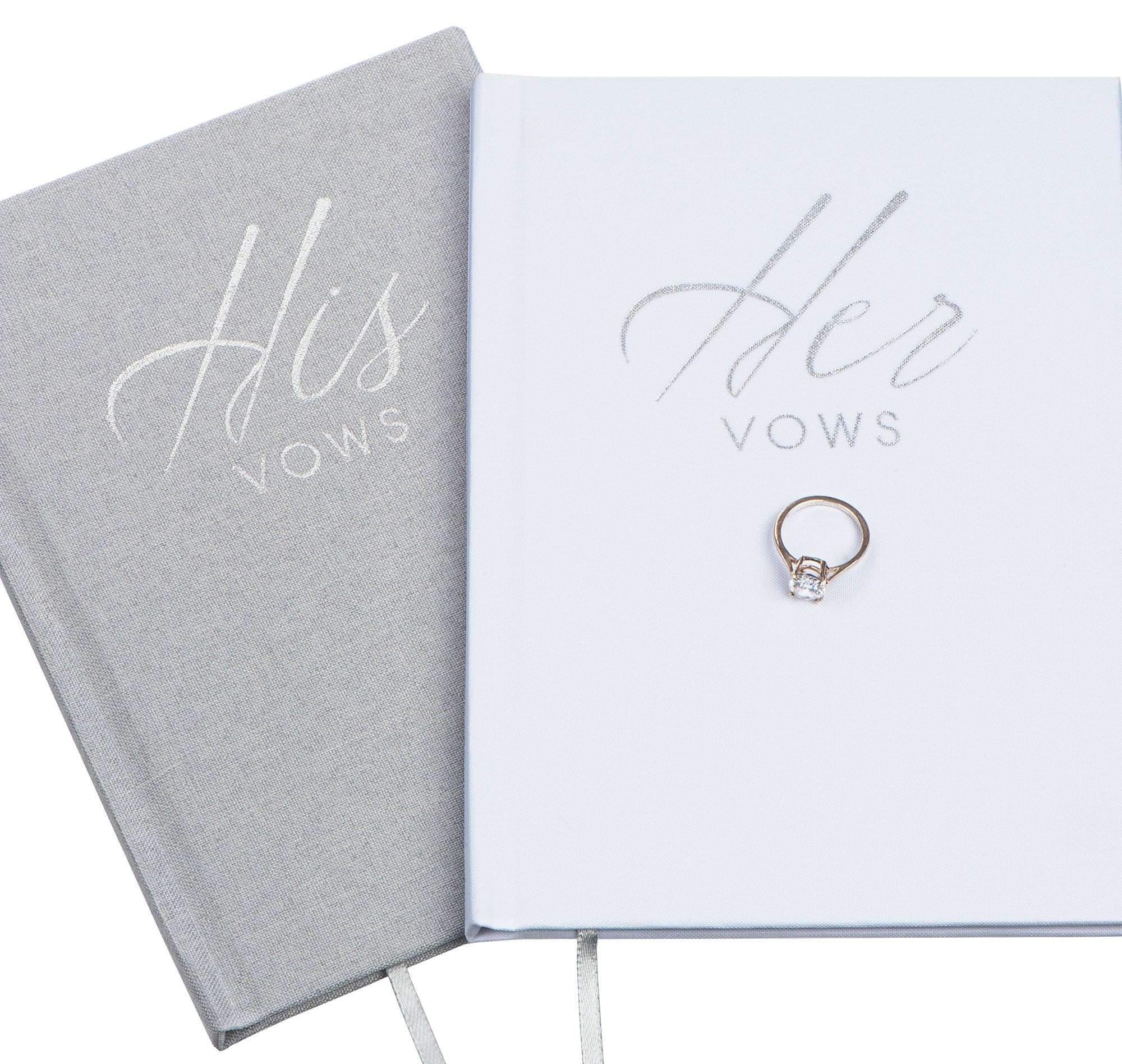 FLUYTCO Wedding Vow Book Keepsakes (2 Book Set, His & Hers) Linen Hardcover - Bonus Wedding day C... | Amazon (US)