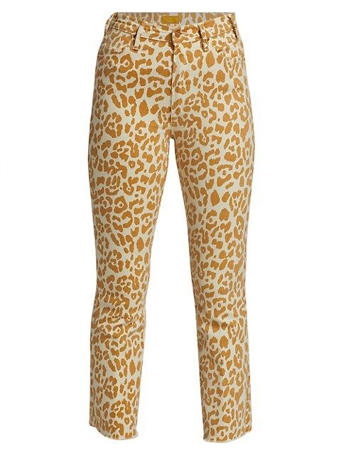 The Hustler Ankle Fray Leopard Jeans | Saks Fifth Avenue