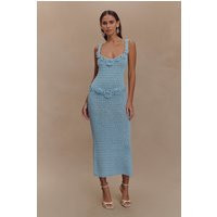Teagan Floral Hand Crochet Midi Dress / Blue | MESHKI | S | MESHKI US
