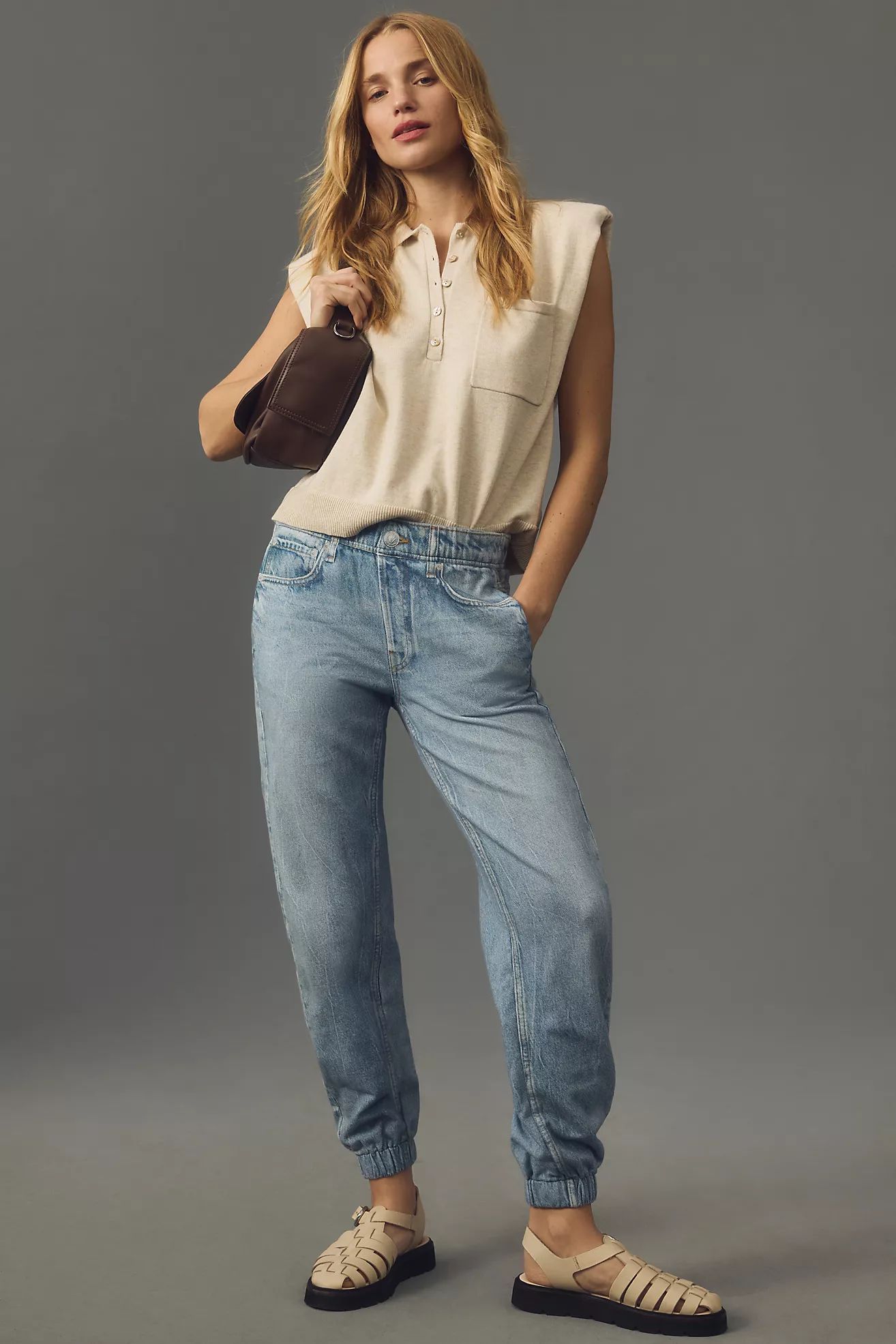 rag & bone Miramar High-Rise Trompe L'oeil Denim Joggers | Anthropologie (US)