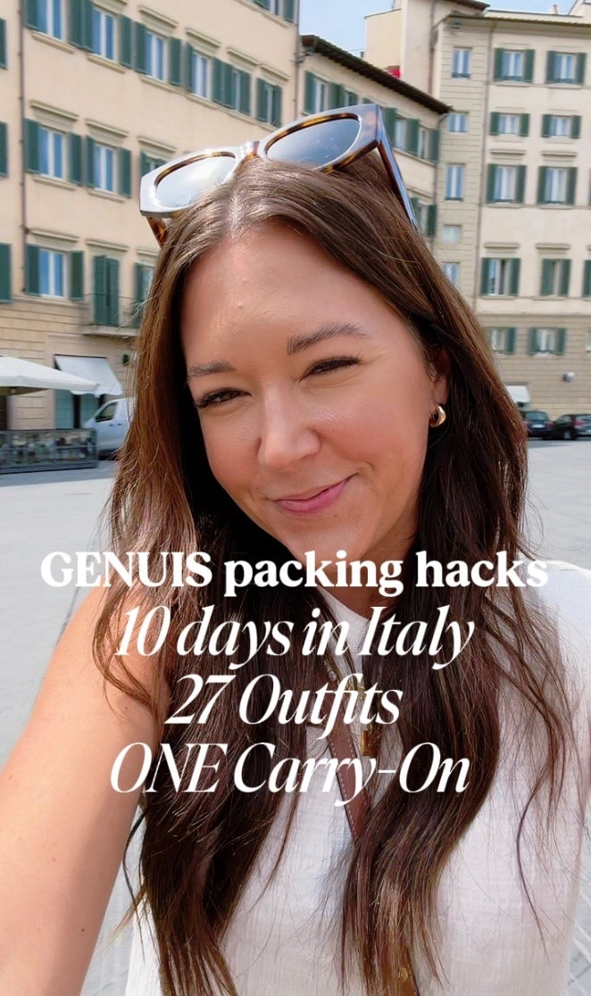 Clothing + luggage + skincare + hair products. All my travel musts!