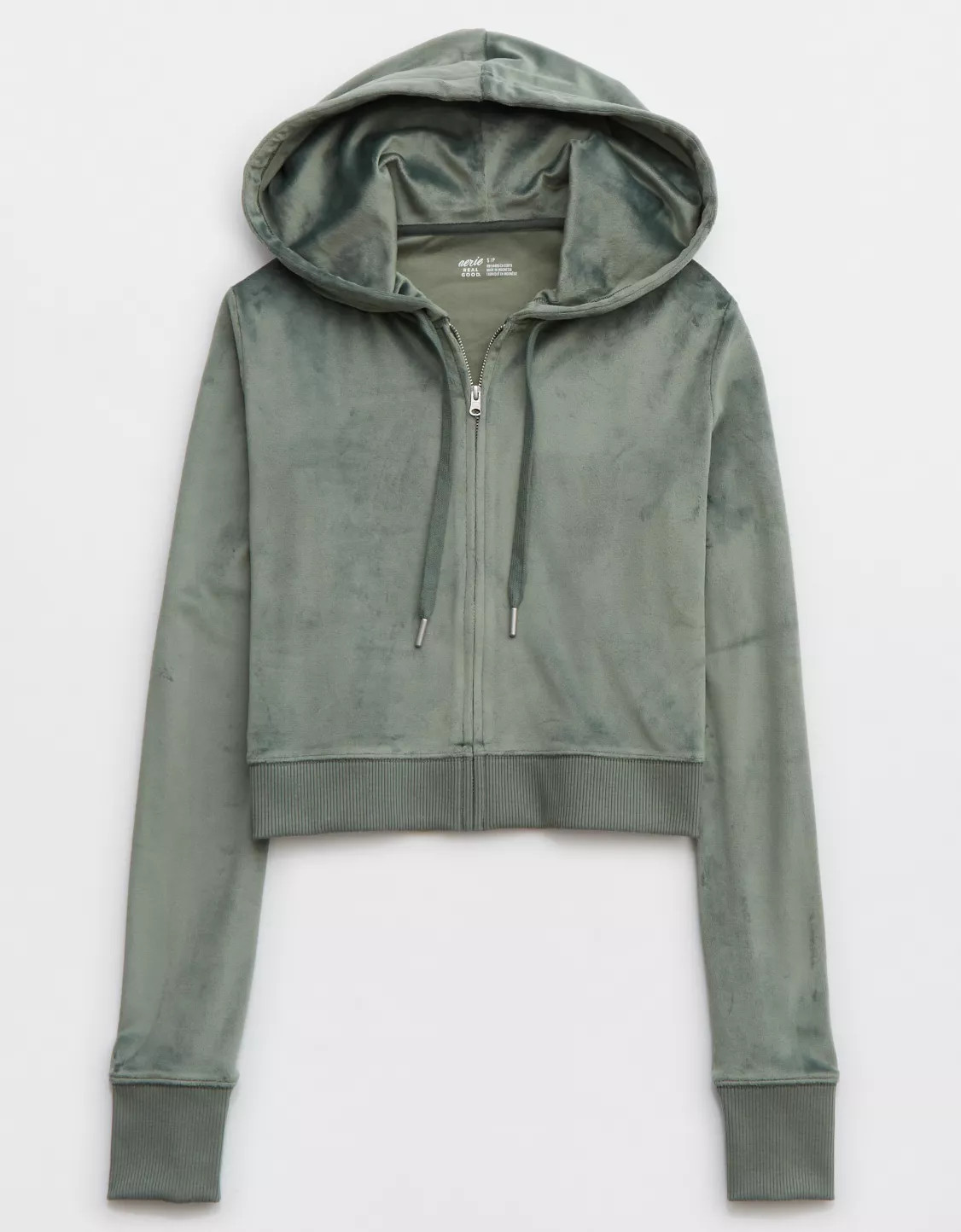 Aerie Dreamy Velour Cropped Hoodie | Aerie