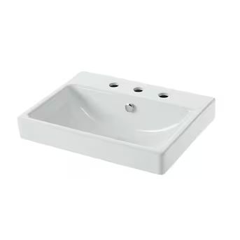 allen + roth White Vessel Rectangular Traditional Bathroom Sink (22.05-in x 16.9-in) | Lowe's