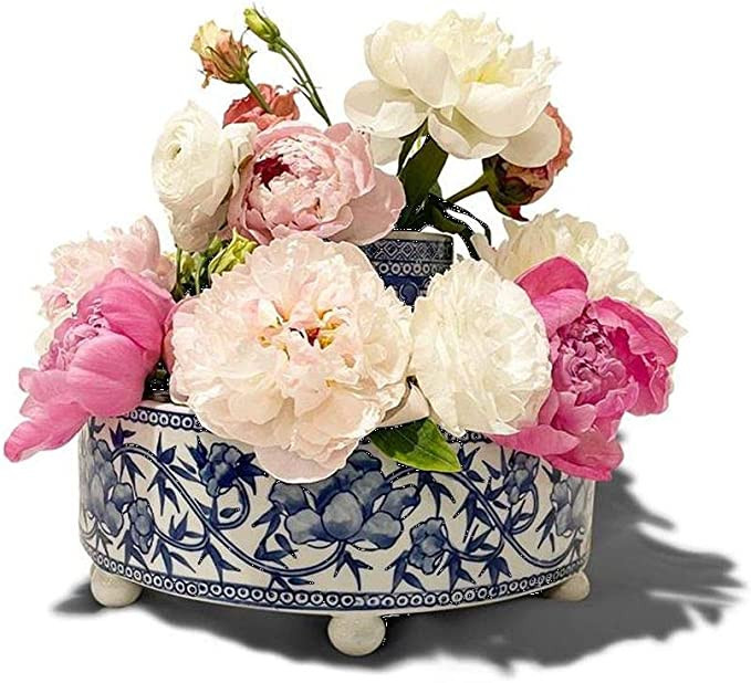 Two's Company Blue and White Pavilion 3-Piece Floral Arranger Set, Porcelain | Amazon (US)