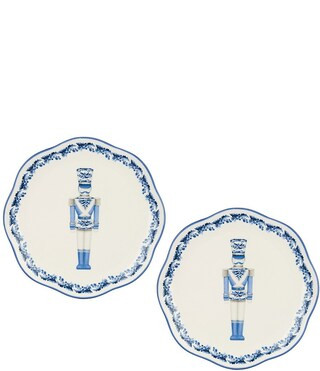 Southern Living Blue Christmas Collection Nutcracker Accent Plates Set of 2 - Blue | Dillard's