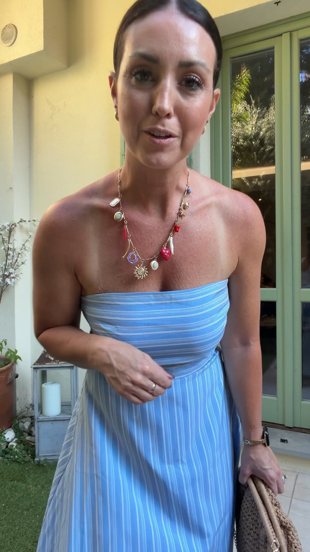 Dinner outfit for south of France! Two piece set from Petals and Pups! Linking similar wicker purse and coastal charm necklace.

#LTKSeasonal #LTKTravel #LTKootd