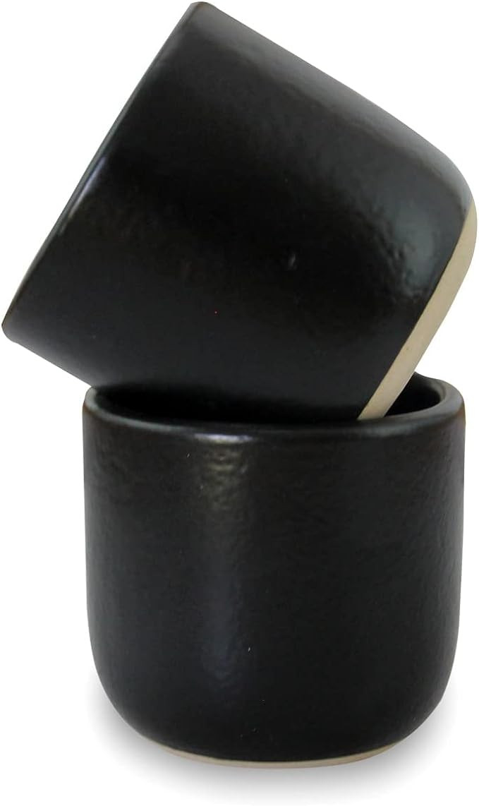 roro Handcrafted Matte Black Ceramic Tea & Coffee Sipper Cups, 8 oz - Set of 2, Artisan Stoneware... | Amazon (CA)