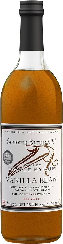 Sonoma Syrup Co Vanilla Bean Infused Syrup, 25.4 Fl Oz for Coffee, Cocktails, and Cooking | Amazon (US)