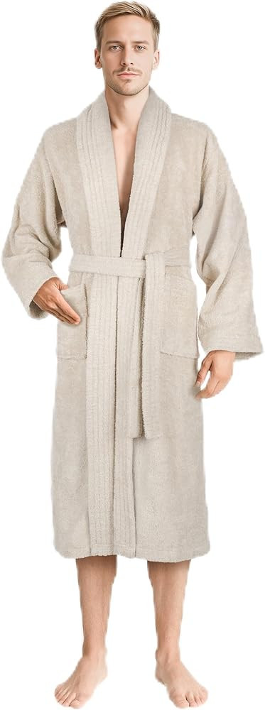 American Soft Linen Men’s 100% Cotton Terry Bathrobe – Soft, Absorbent, Quick Dry Turkish Rob... | Amazon (US)