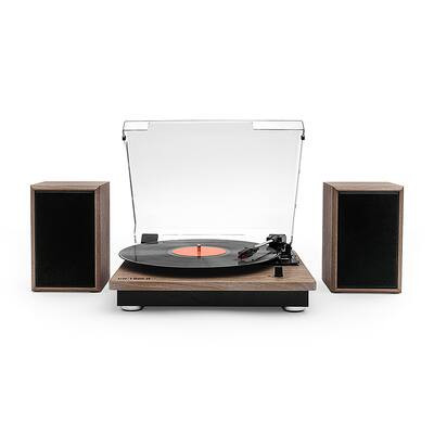 Victrola - Montauk Bluetooth Turntable System - Farmhouse Walnut | Best Buy U.S.