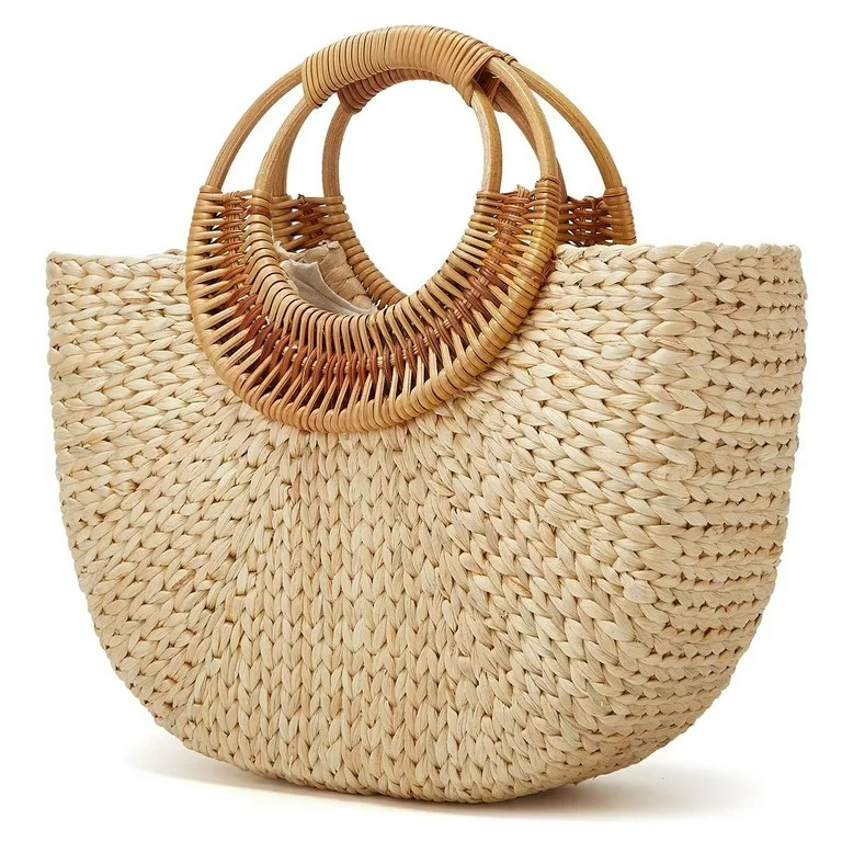 Women Girl Tote Bag Straw Hobo Handbag Fashion Woven Top Handle Bag Shoulder Bag Beach Purse Moon... | Walmart (US)