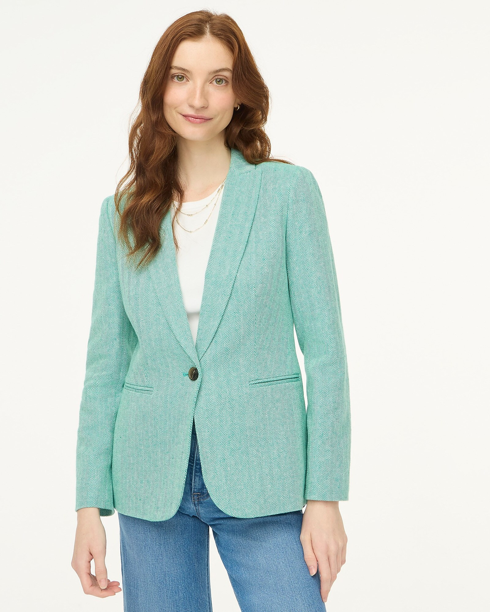 Herringbone one-button blazer | J.Crew Factory