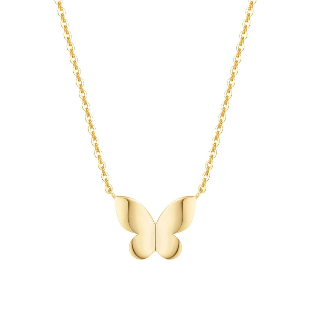 "Dreamy Butterfly" 14K Yellow Gold Butterfly Necklace | FANCIME