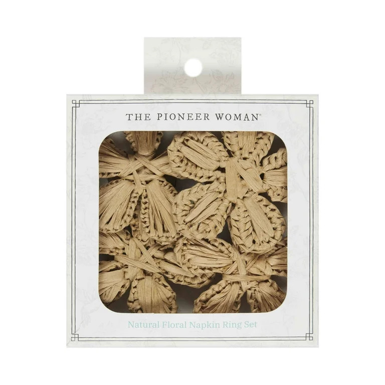 The Pioneer Woman Seagrass Flower Napkin Rings, 3" x 3", Set of 4 | Walmart (US)
