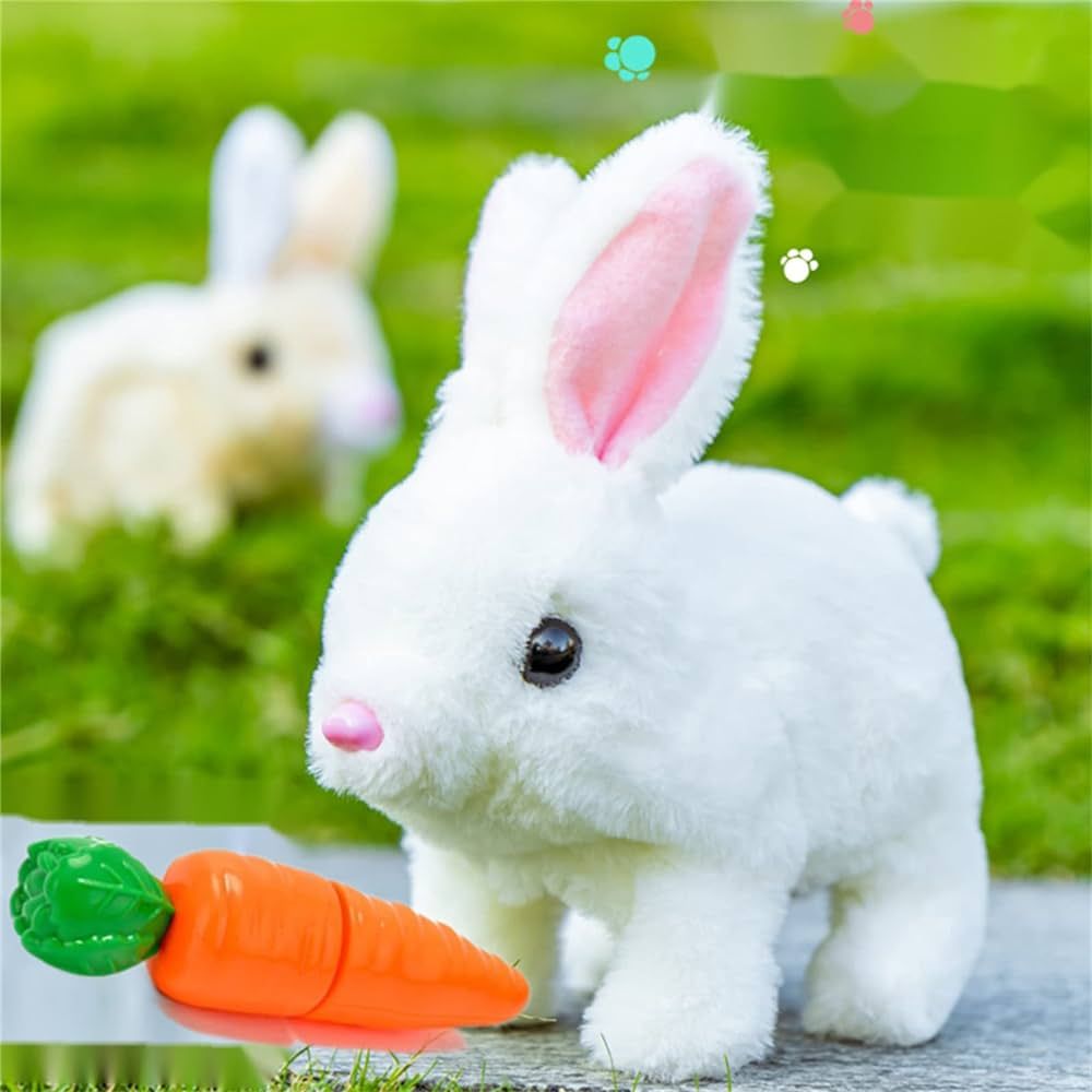 2023 NEW Easter Plush Bunny Toy, Electric Rabbit Toys Educational Interactive Toy Can Walk and Ta... | Amazon (US)