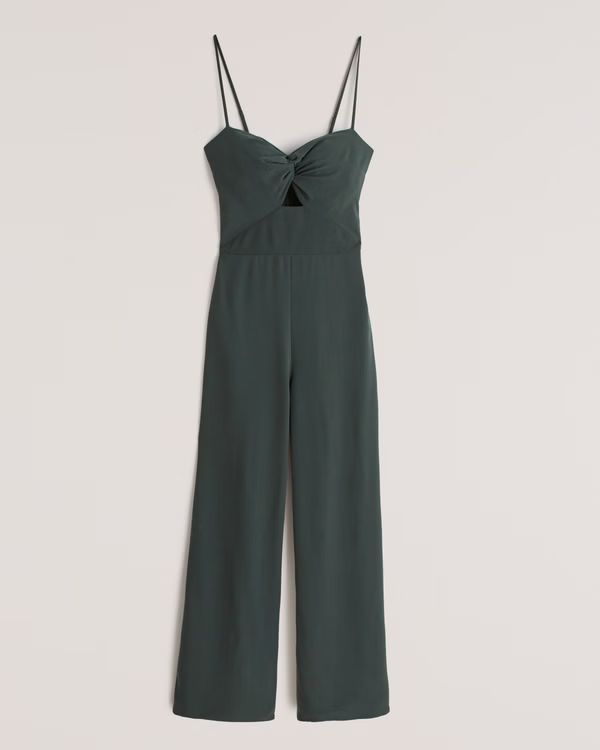 Women's Twist-Front Cutout Jumpsuit | Women's Dresses & Jumpsuits | Abercrombie.com | Abercrombie & Fitch (US)