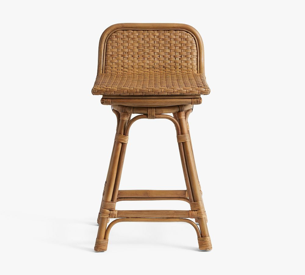 Isla Rattan Swivel Counter Stool | Pottery Barn (US)