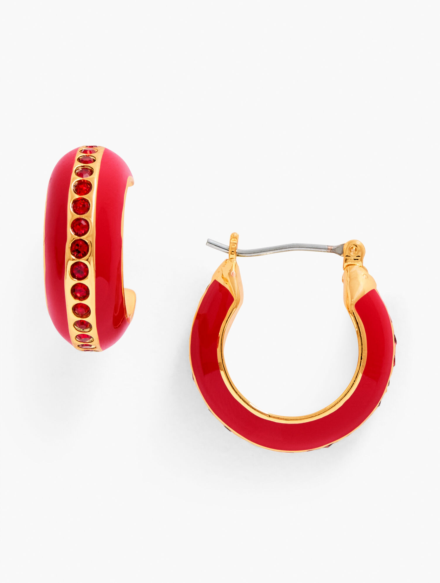 Enamel Pavé Hoop Earrings | Talbots