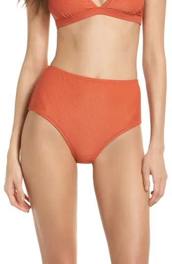 Women's Static Westwood High Waist Bikini Bottoms, Size X-Small - Orange | Nordstrom