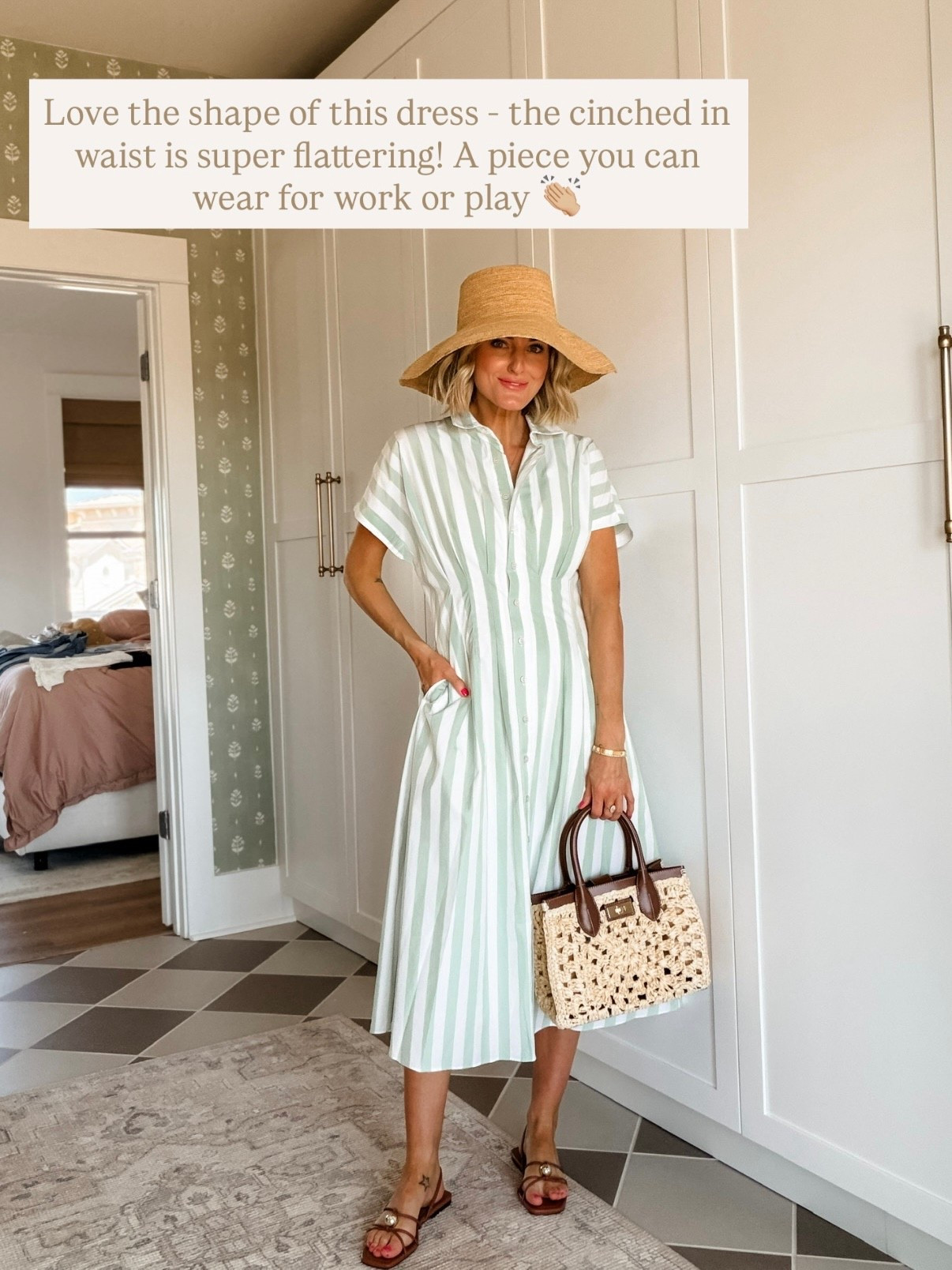 If you’re going to the Master’s, this green & white striped dress would be perfect! This dress is truly so versatile, & you could wear it so many different places! Wearing 0 & on sale now! 

Loverly Grey, striped dress, masters outfit, golf tournament outfit, workwear, spring dress 

#LTKSeasonal #LTKSaleAlert