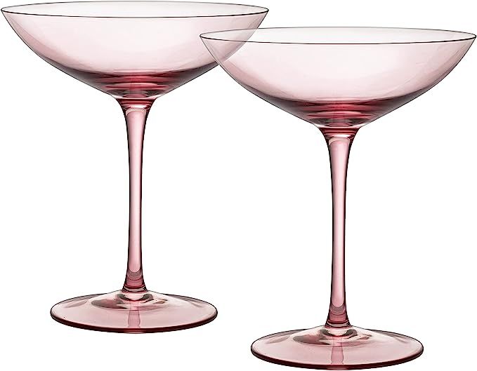 The Wine Savant Champagne Coupes 12oz Valentines Day Colorful Champagne Glasses, Prosecco, Mimosa... | Amazon (US)