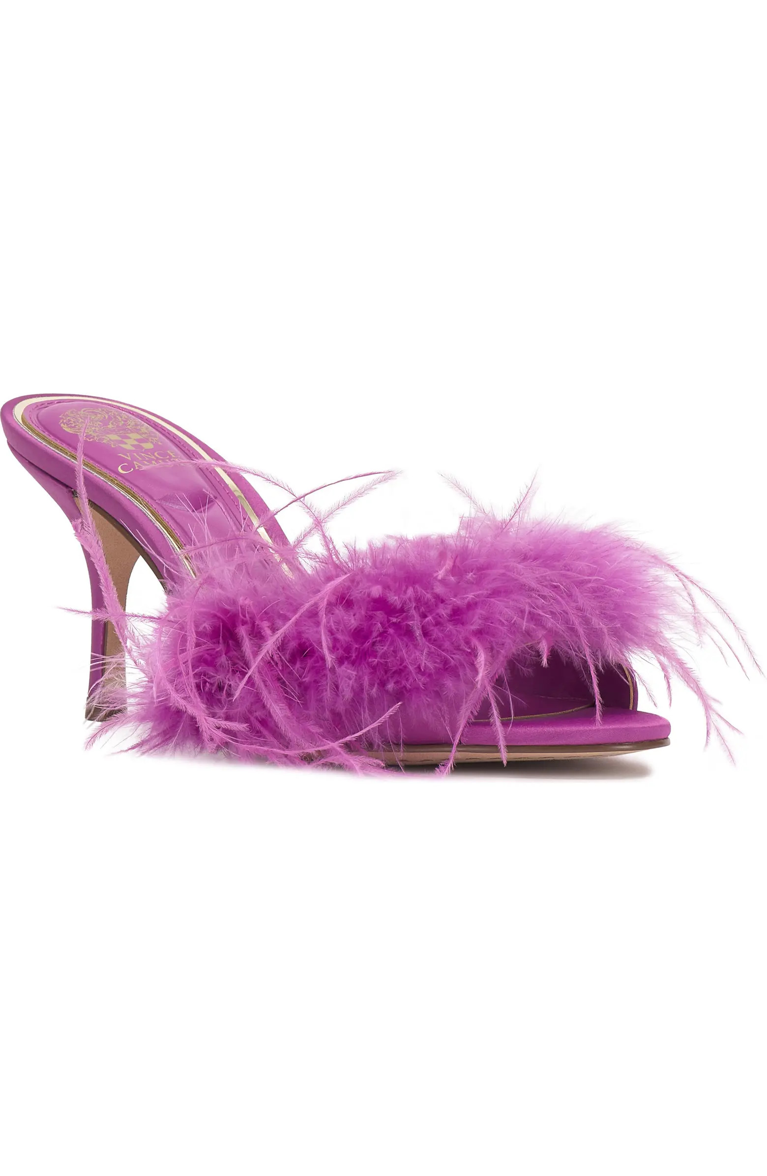 Paelly Faux Feather Slide Sandal (Women) | Nordstrom