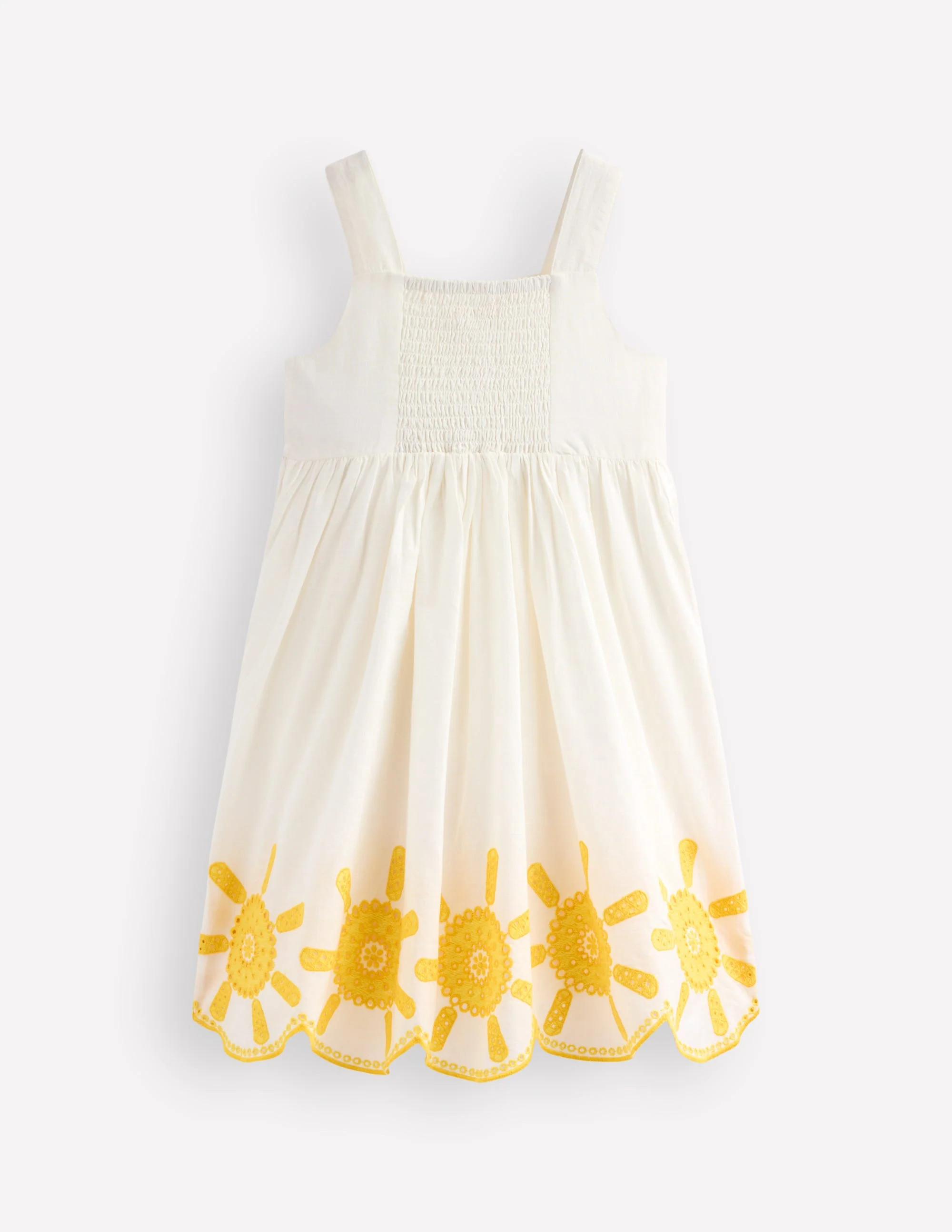 Button Through Woven Dress-Ivory Sunshine | Boden (US)