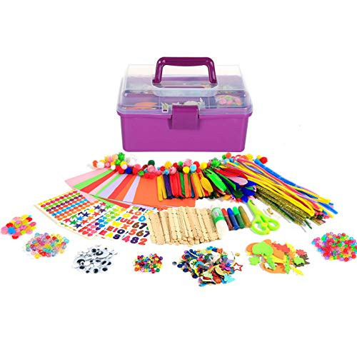 Arts Craft Supplies for Kids, 1000+ PCS Toddler DIY Craft Art Supply Set Include Pipe Cleaners, Pom Poms, Storage Box, 2025 Christmas Holiday Gift for 4-12 Years Old Boys and Girls | Amazon (US)