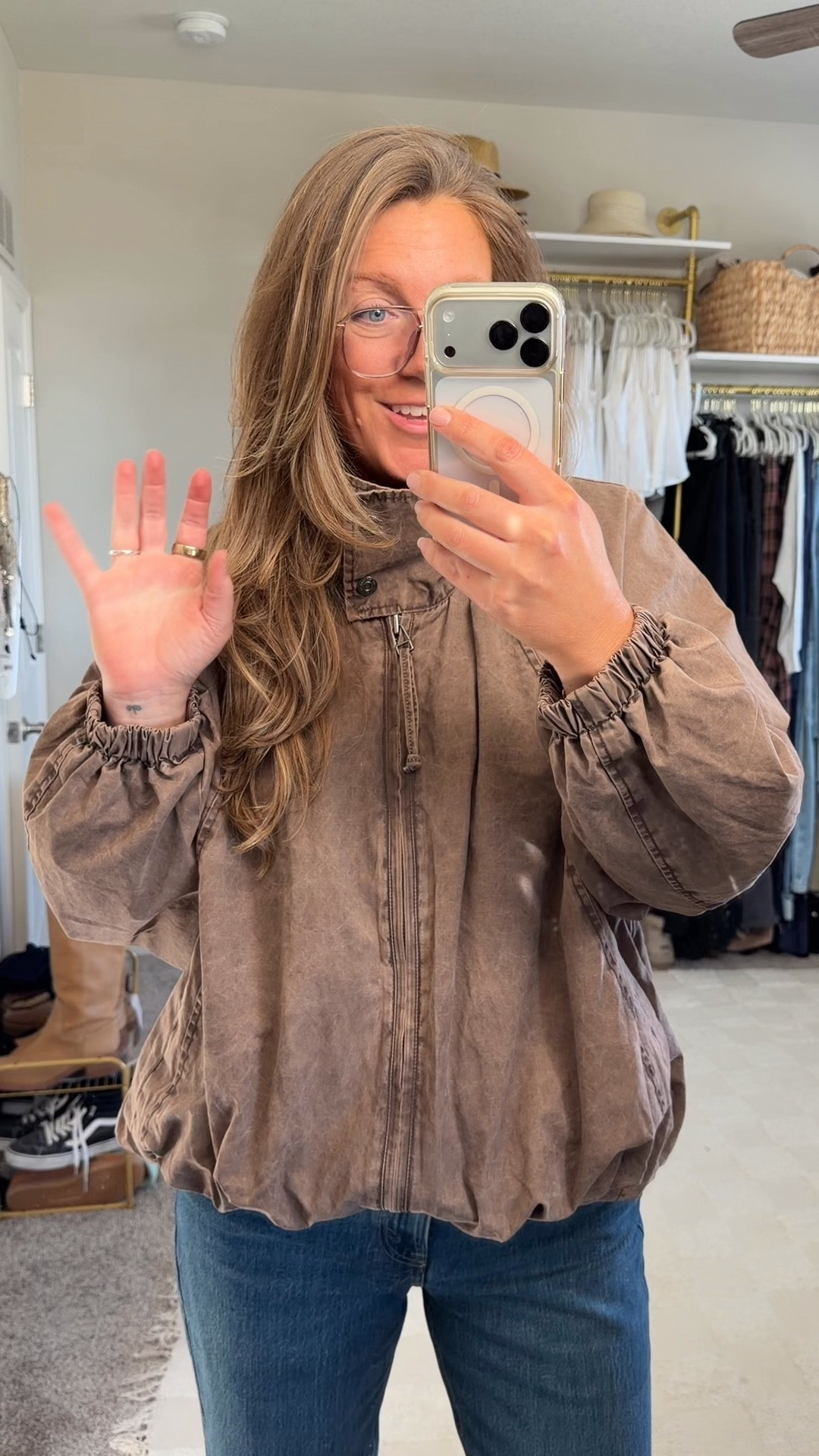 Sized down in jacket (medium) 30 long jeans, 11 booties

#LTKTall #LTKOver40