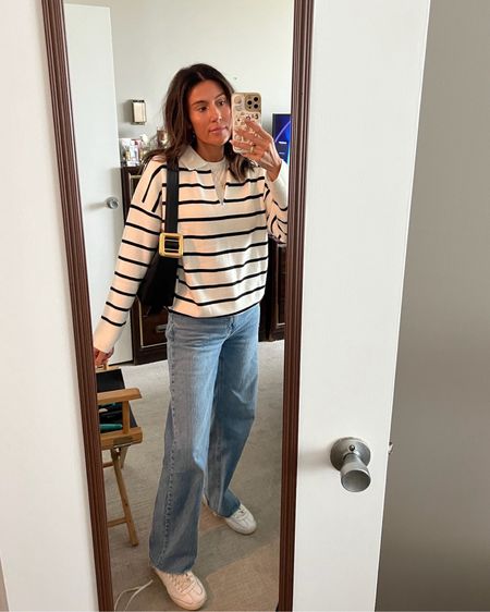 Casual spring outfit 🤍

Spring outfit, striped sweater, jeans, straight leg denim, Abercrombie jeans, amazon sweater, bucket bag, black bag, casual outfit, errands outfit, mom outfit, mom style, casual style, Walmart, adidas, Christine Andrew 

#LTKSeasonal #LTKfindsunder100 #LTKstyletip