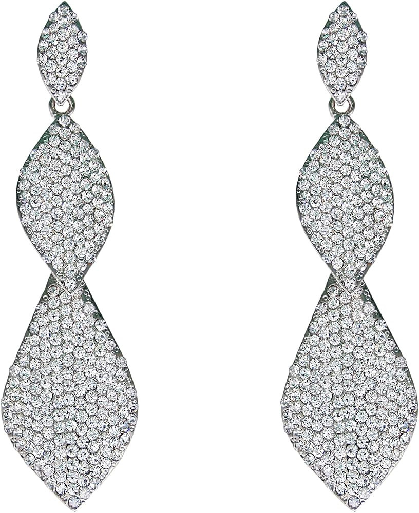 Dangle Earrings for Women Leaf Wedding Pave Fashion Bohemian Snowflake Crystal Fashion Prom Party Pageant | Amazon (US)