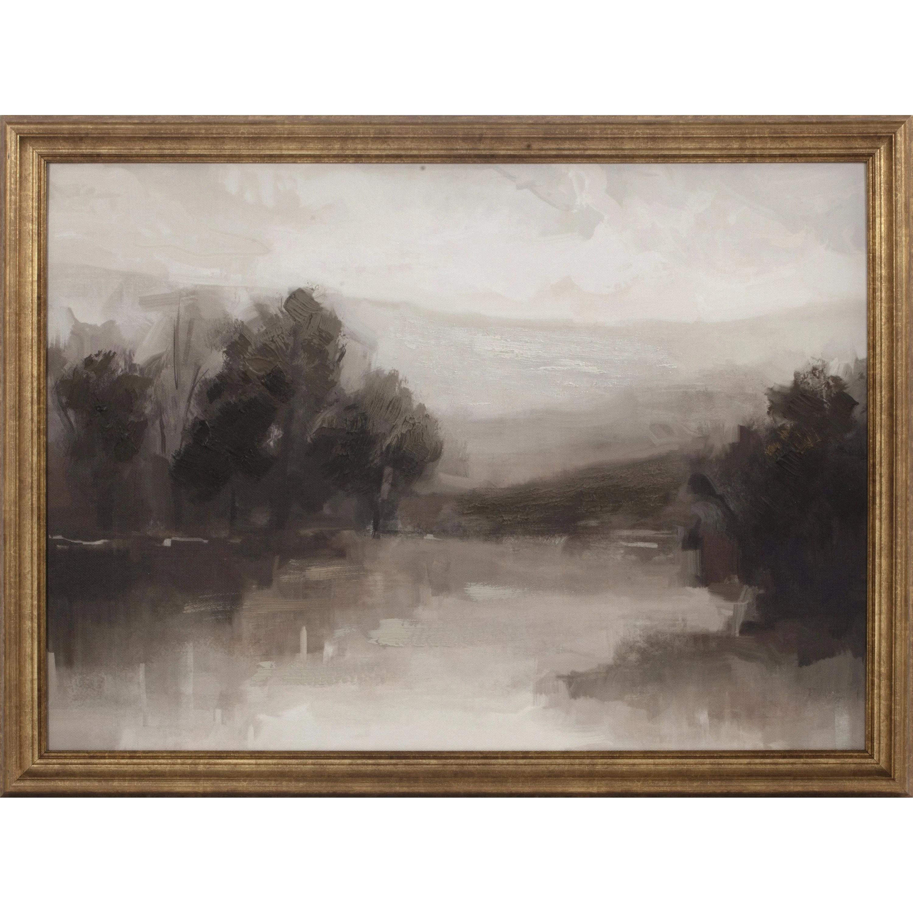 My Texas House Foggy Riverbend Landscape Framed Emb Canvas Board 24" x 18" | Walmart (US)