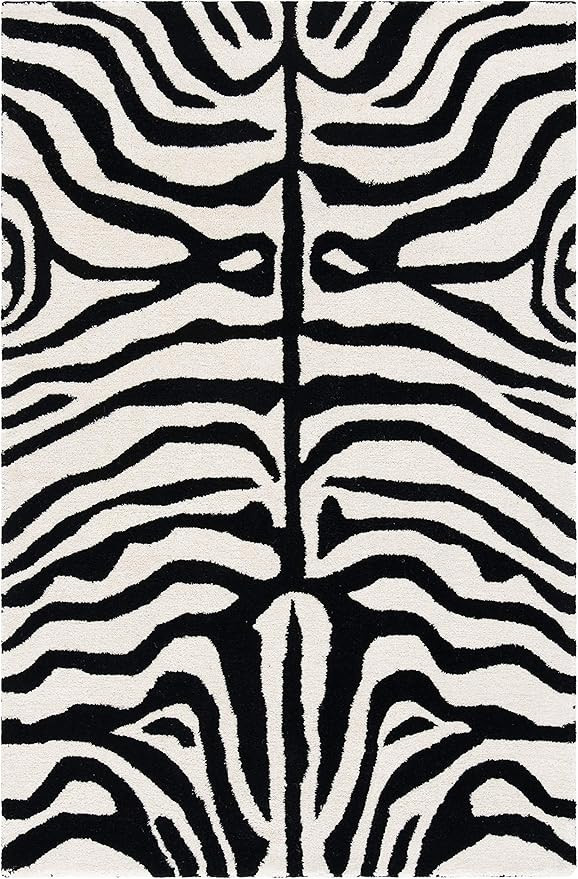 SAFAVIEH Soho Collection 2' x 3' Black / White SOH435A Handmade Premium Wool Accent Rug | Amazon (US)